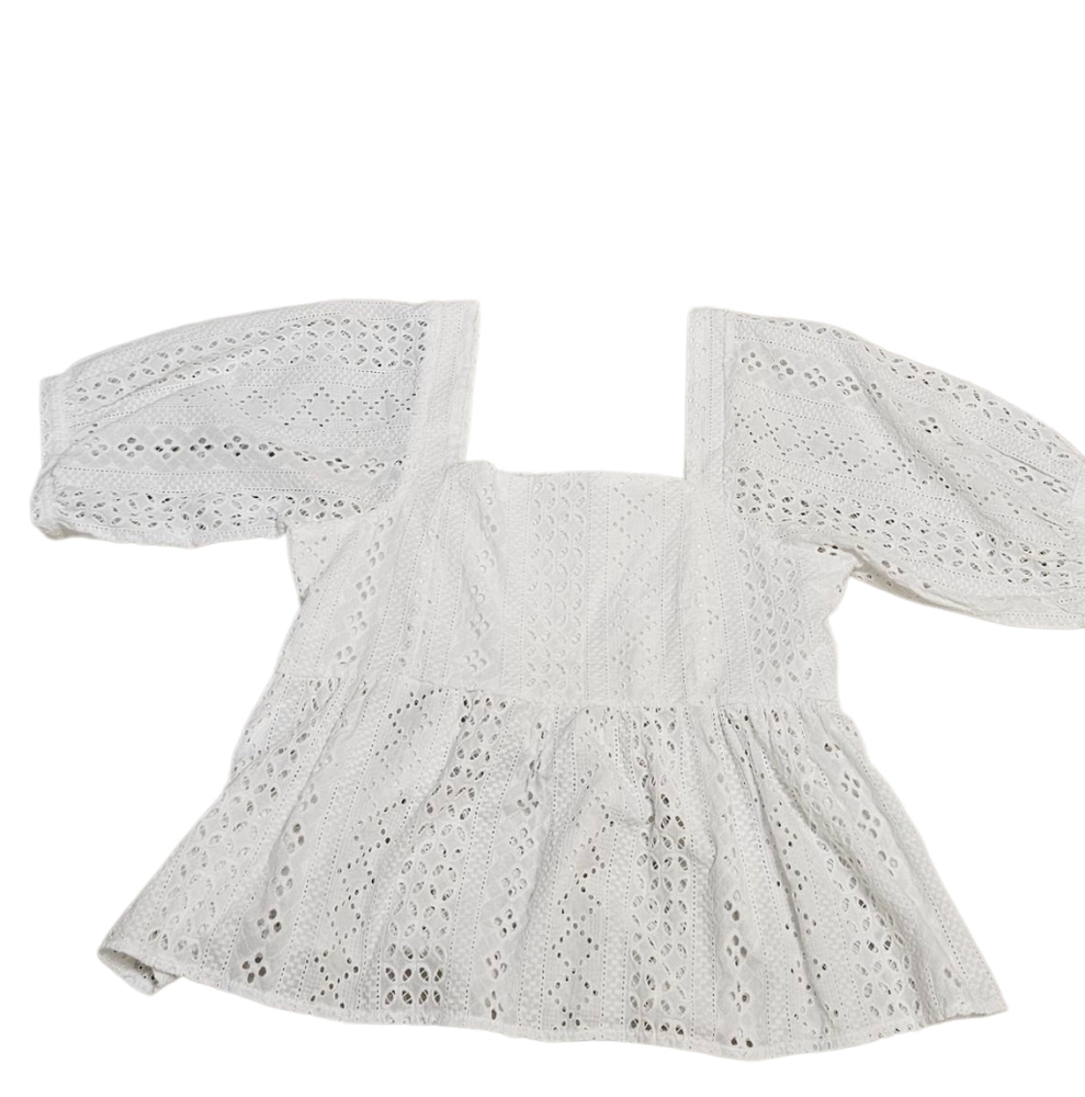White Eyelet Off-Shoulder Top